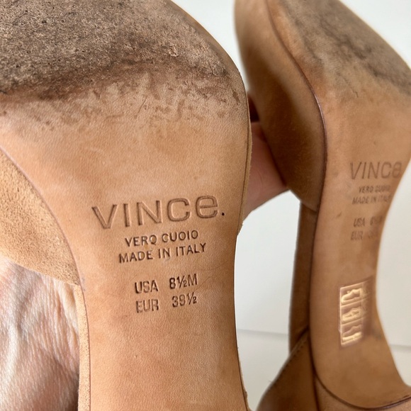 Vince Celeste Suede D’Orsay Pointed Toe Cream Neutral Beige 3.5” Pump Size 8.5 8 - Picture 6 of 8